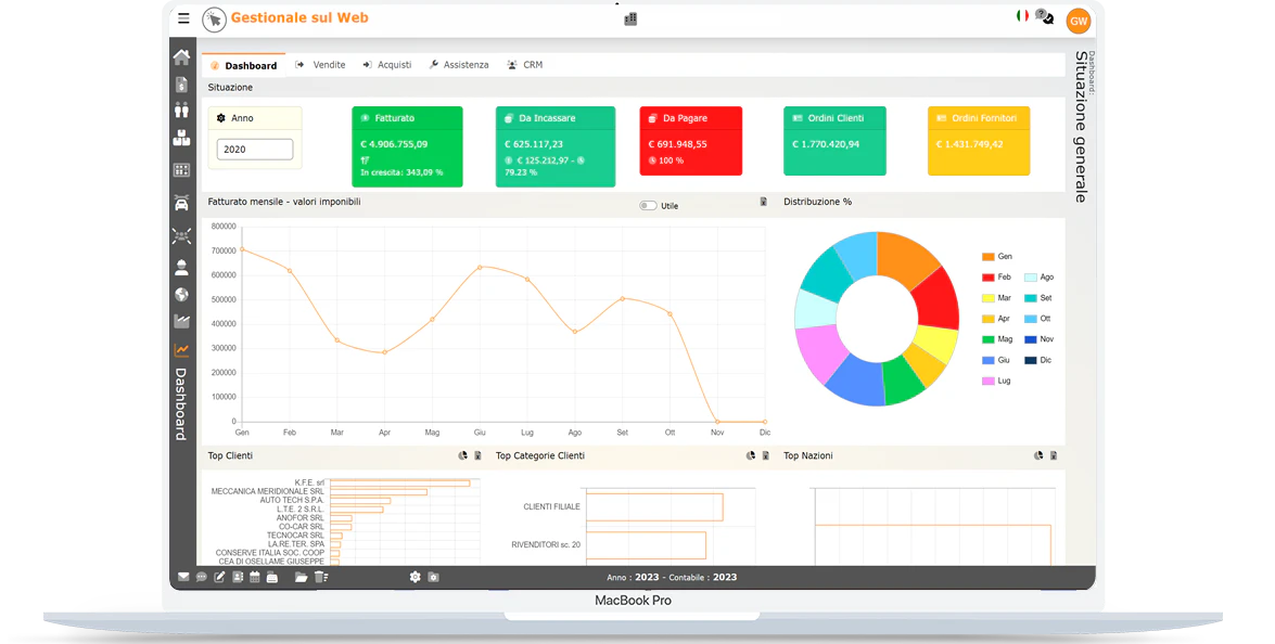 screenshot of Gestionale sul Web